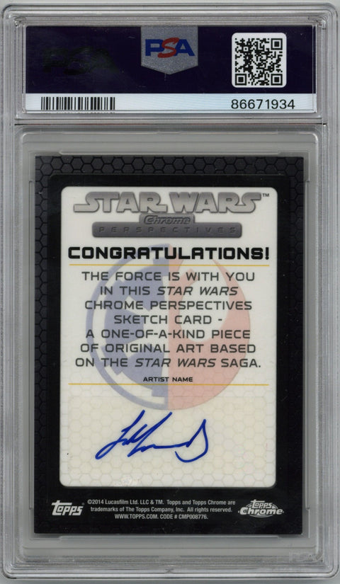2014 Topps Star Wars Chrome Perspectives Sketch R2-D2 Solly Mohamed PSA Authentic 1/1