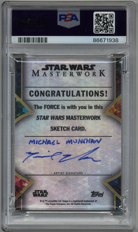 2022 Topps Star Wars Masterwork Sketch Cards Ap Sketch-Grogu Michael Munshaw PSA Authentic 1/1