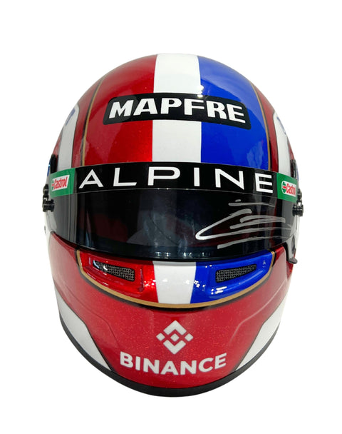 Esteban Ocon Autographed  BWT Alpine 2022 1:2 Scale Mini Helmet