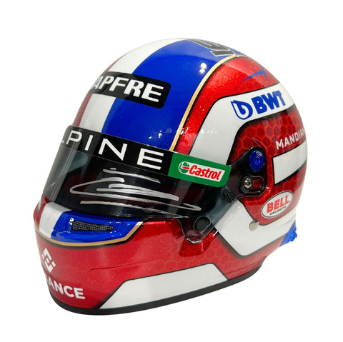 Esteban Ocon Autographed  BWT Alpine 2022 1:2 Scale Mini Helmet