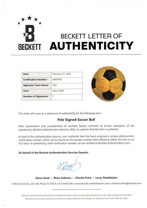 Pele "Edson" Full Signature Autographed Soccer Ball