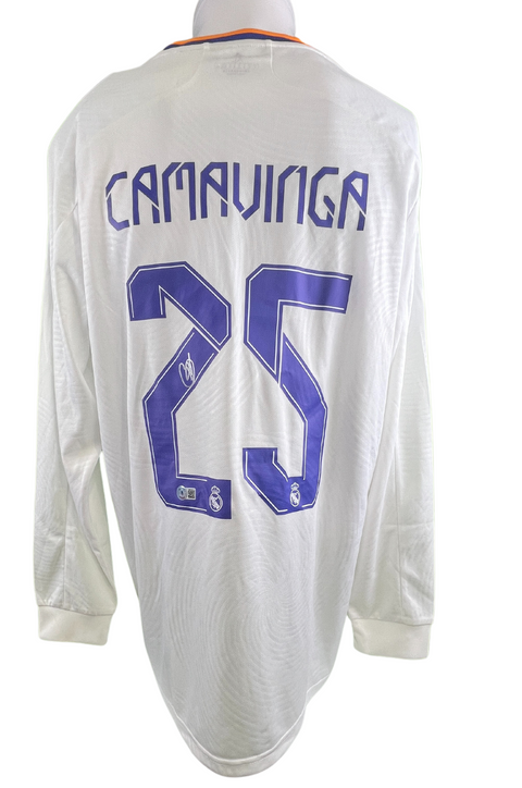 Eduardo Camavinga Autographed Adidas 2021/22 Real Madrid Long Sleeve Jersey