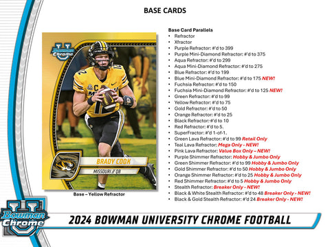 2024 Bowman University Chrome Football 7-Pack Blaster
