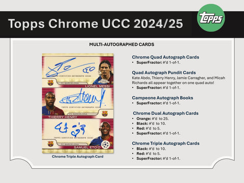 2024/25 Topps Chrome UEFA Club Competitions Soccer Hobby