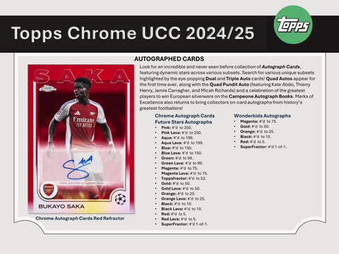 2024/25 Topps Chrome UEFA Club Competitions Soccer Hobby Jumbo