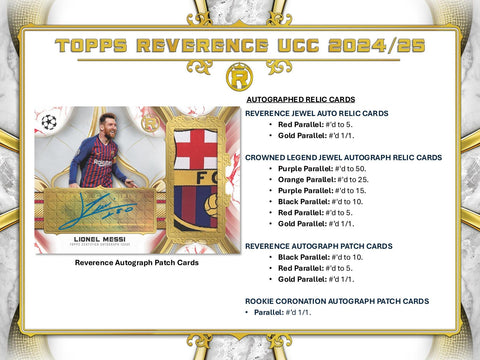 2024/25 Topps Reverence UEFA Club Competitions Soccer Hobby