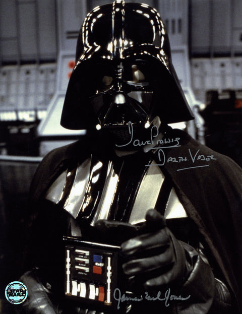 James Earl Jones and Dave Prowse as Darth Vader in Star Wars: Return of the Jedi Signed 28cmx36cm Photo Framed