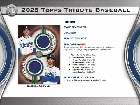 2025 Topps Tribute Baseball Hobby