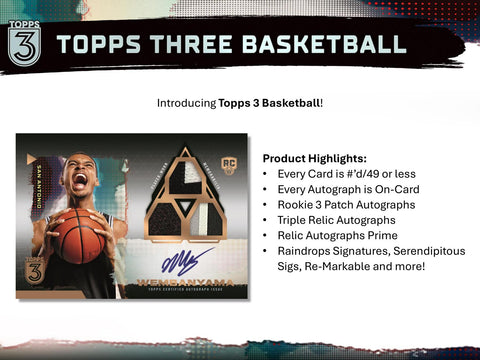 2023/24 Topps Three Basketball Hobby