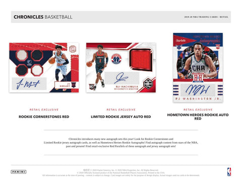 2019/20 Panini Chronicles Basketball Hanger