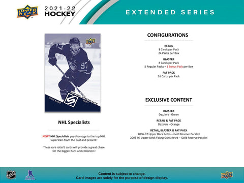 2021/22 Upper Deck Extended Series Hockey 6-Pack Blaster