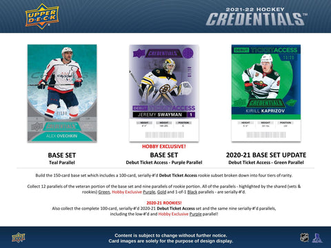 2021/22 Upper Deck Credentials Hockey Hobby