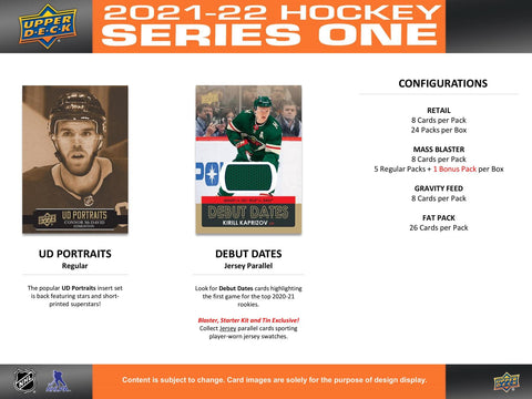 2021/22 Upper Deck Series 1 Hockey Retail 24-Pack
