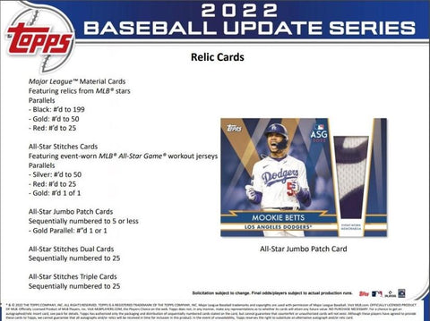 2022 Topps Update Series Baseball 7-Pack Blaster