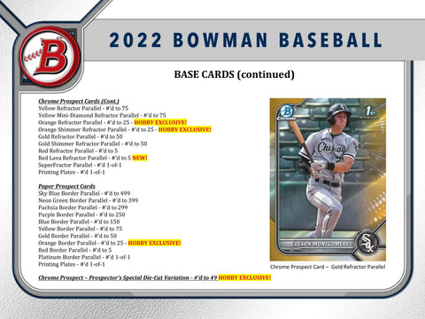 2022 Bowman Baseball Hobby