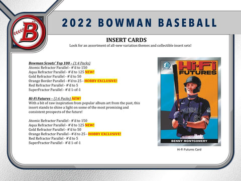 2022 Bowman Baseball Hobby