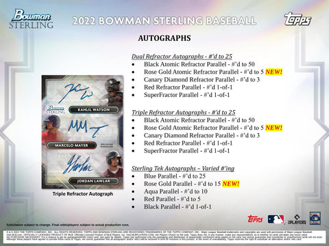 2022 Bowman Sterling Baseball Hobby