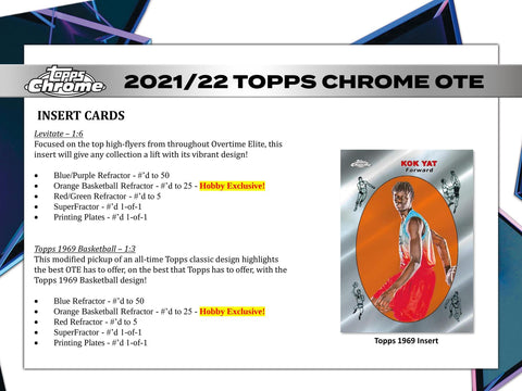 2021/22 Topps Chrome Overtime Elite Basketball Hobby