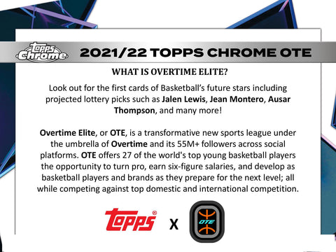 2021/22 Topps Chrome Overtime Elite Basketball Hobby