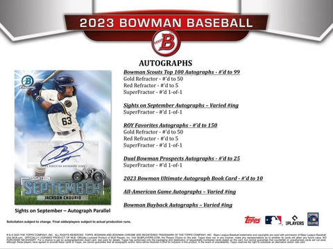 2023 Bowman Baseball Hobby Jumbo