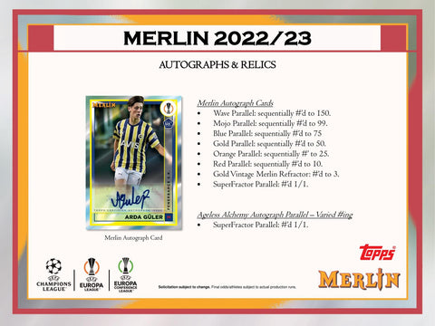 2022/23 Topps UEFA Club Competitions Merlin Chrome Soccer Hobby