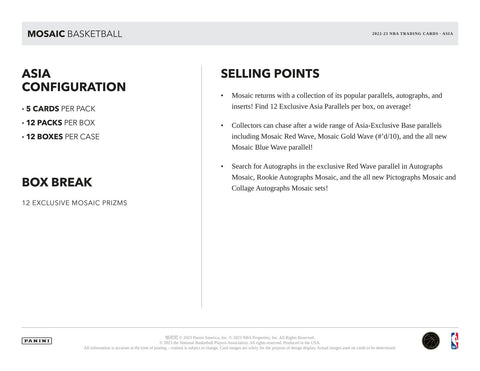 2022/23 Panini Mosaic Basketball Asia