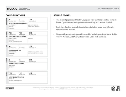 2023 Panini Mosaic Football Jumbo Value 12-Pack