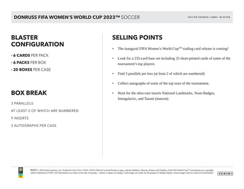 2023 Panini Donruss Soccer FIFA Women's World Cup Blaster Box