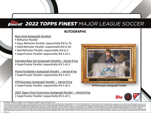 2022 Topps MLS Major League Soccer Finest Soccer Hobby Box