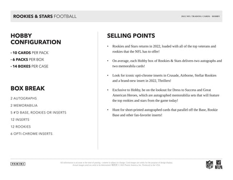 2022 Panini Rookies & Stars Football Hobby