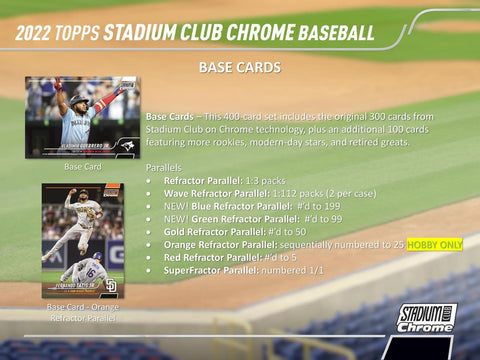 2022 Topps Stadium Club Chrome Baseball Hobby