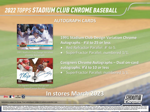 2022 Topps Stadium Club Chrome Baseball Hobby