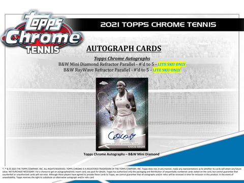 2021 Topps Chrome Tennis Hobby LITE