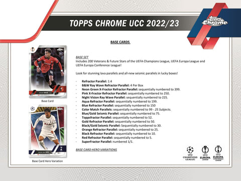2022/23 Topps Chrome UEFA Club Competitions Soccer Hobby LITE