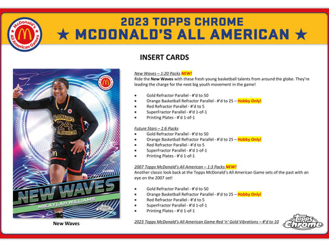 2023 Topps McDonald's All American Chrome Basketball Hobby