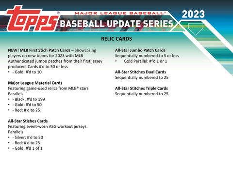 2023 Topps Update Series Baseball 7-Pack Blaster (Commemorative Relic Card!)