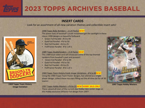 2023 Topps Archives Baseball Hobby
