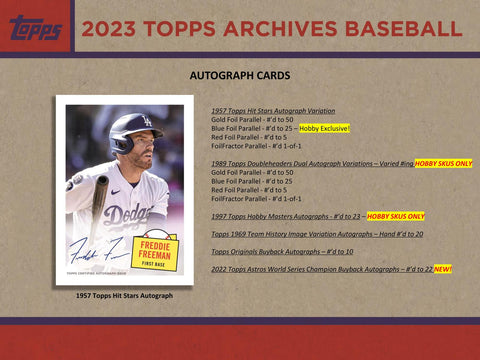 2023 Topps Archives Baseball Hobby