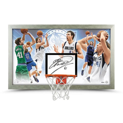 Dirk Nowitzki Autographed “The Dagger” Backboard