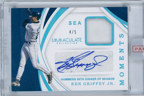 2019 Panini Immaculate Collection #MO-JR Ken Griffey Jr. 4/5 Patch Auto Card