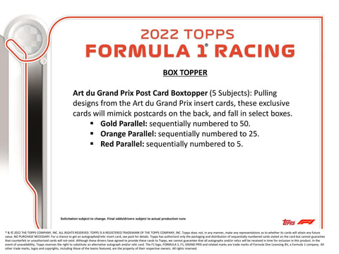 2022 Topps F1 Formula 1 Racing Hobby
