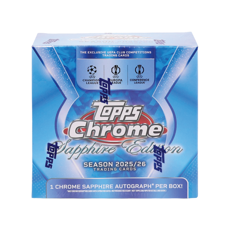 #2 2025/26 Topps Chrome UEFA Club Competitions Soccer Sapphire Edition Box and Case