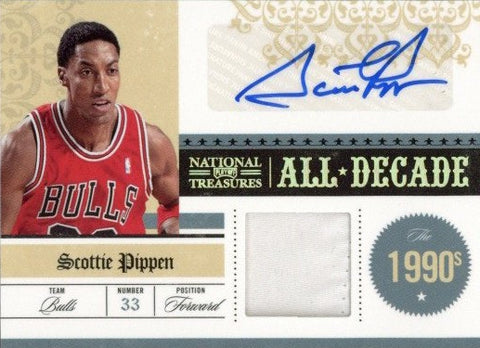 2010 Panini National Treasures All Decade Scottie Pippen Auto #12 1/5