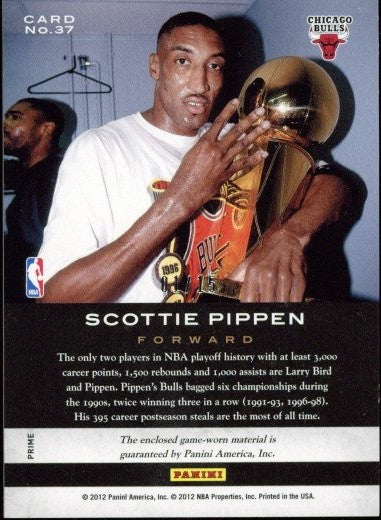 2012 Panini Limited Trophy Case Scottie Pippen Memorabilia #37 01/15