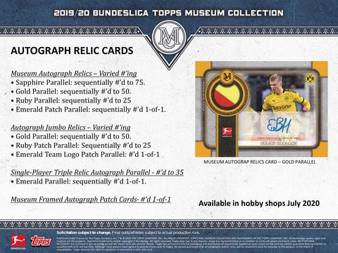 2019/20 Topps Bundesliga Museum Collection Soccer Hobby