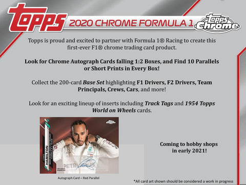 2020 Topps Chrome F1 Formula 1 Racing Hobby