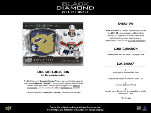 2021/22 Upper Deck Black Diamond CDD Exclusive Hockey Hobby