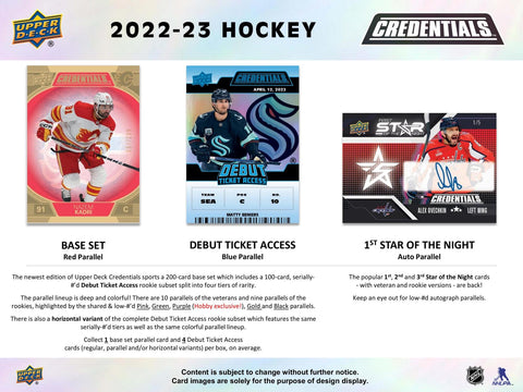 2022/23 Upper Deck Credentials Hockey Hobby