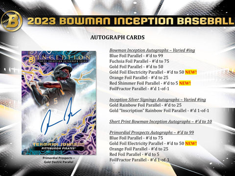 2023 Bowman Inception Baseball Hobby