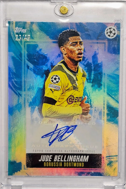 2022 Topps Bellingham Platinum Curated UEFA Jude Bellingham Blue Auto #23/49